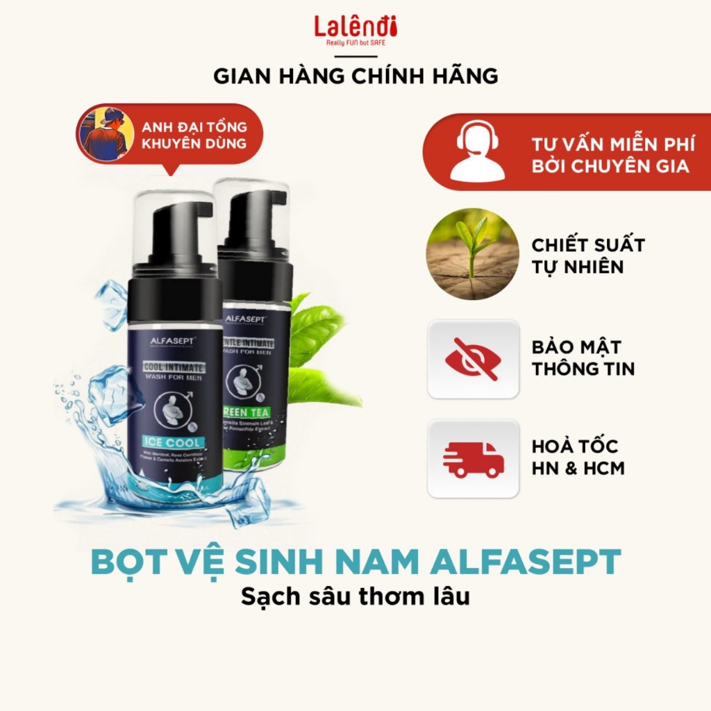 Bọt Vệ Sinh Nam ALFASEPT Intimate Wash For Men Giúp Làm Sạch Nhẹ Nhàng